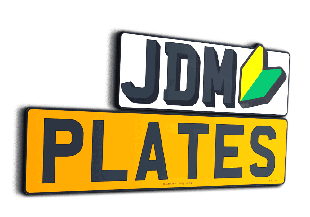 Small & Legal Number Plates For Imported Vehicles – White – Front – 6 Dig Plate – 172w x 156hmm – JDM Plates